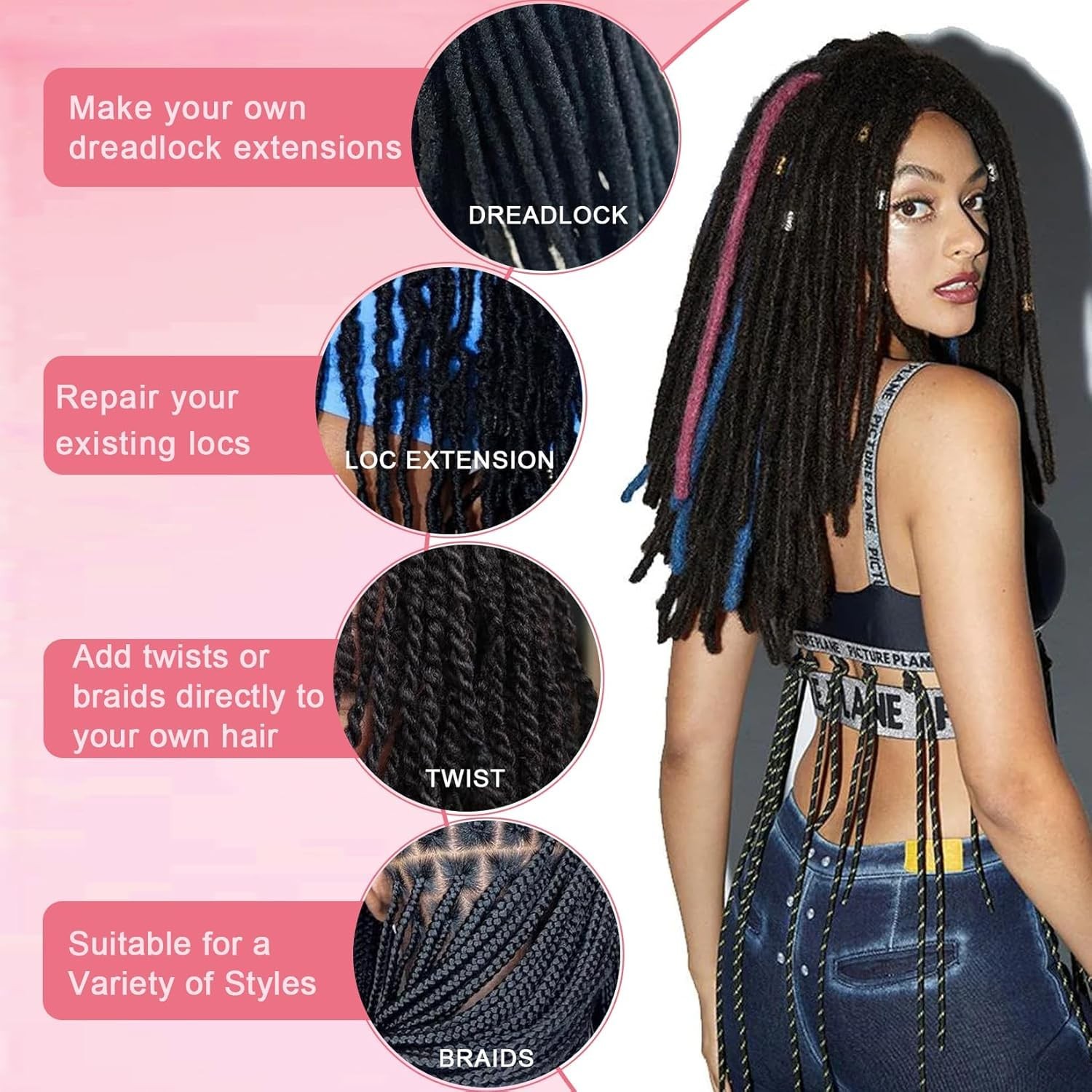 Afrodiva Afro Kinkys Bulk Human Hair For Dreadlocks Kinky Curly For Loc