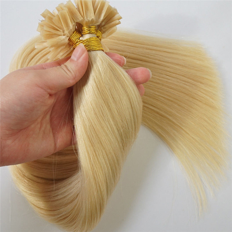 Remy 100%Human Hair Keratin Nail U-Tip Double Drawn Italy Glue Pre Bonded 100g