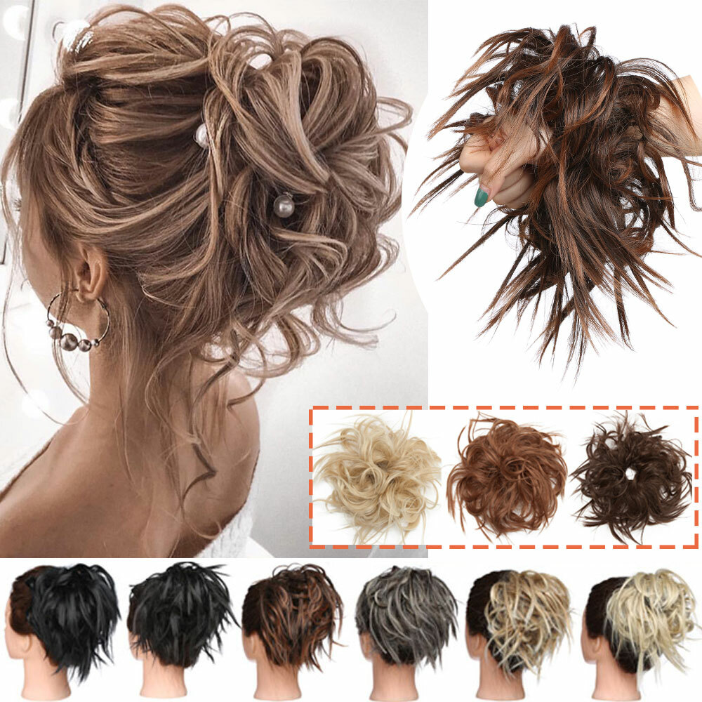 THICK X-LARGE Messy Bun Hair Piece Scrunchie Updo Hair Extensions Hair Blonde US