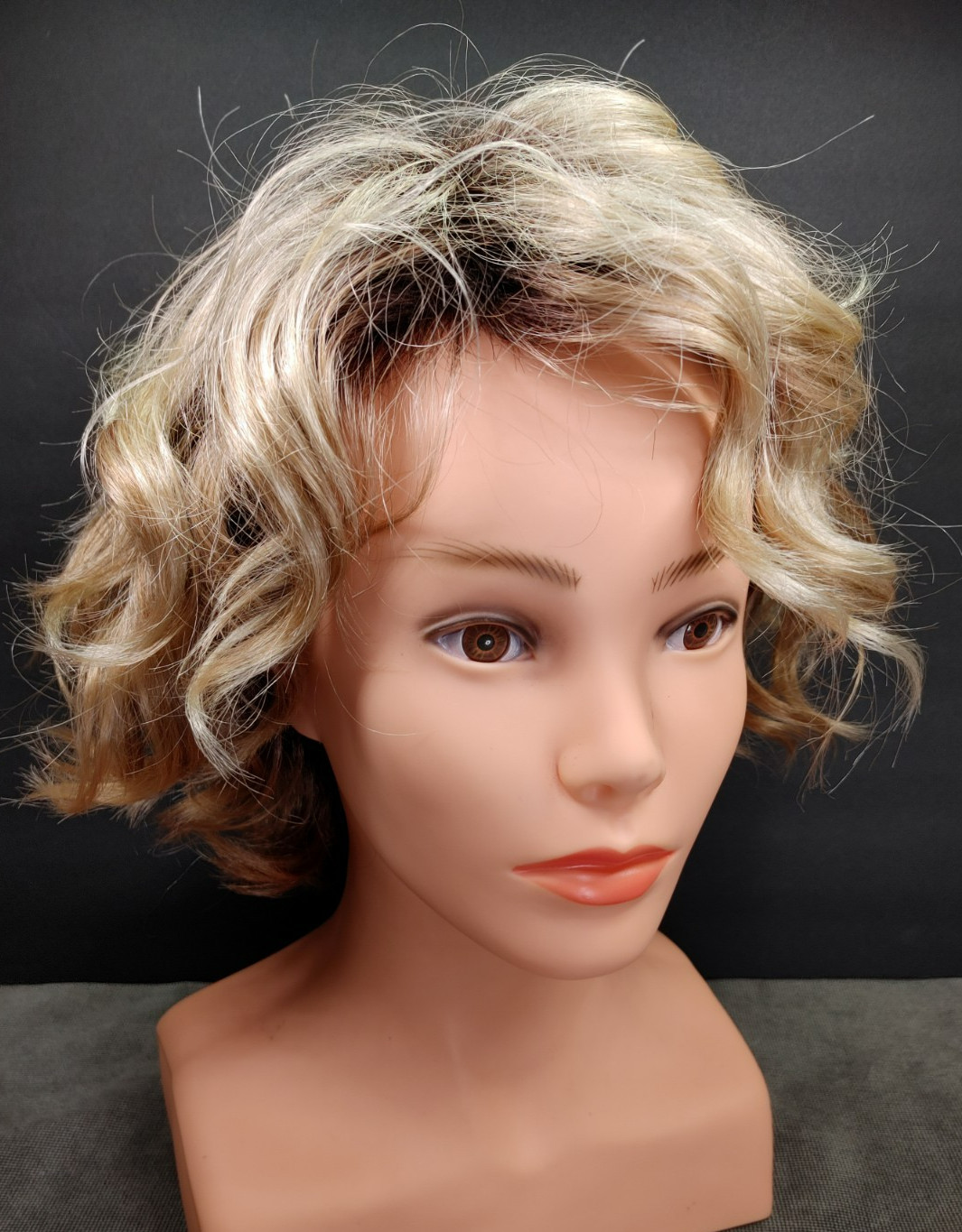 Envy Wig Blonde Rooted Tossled Wavy Curls Synthetic Average