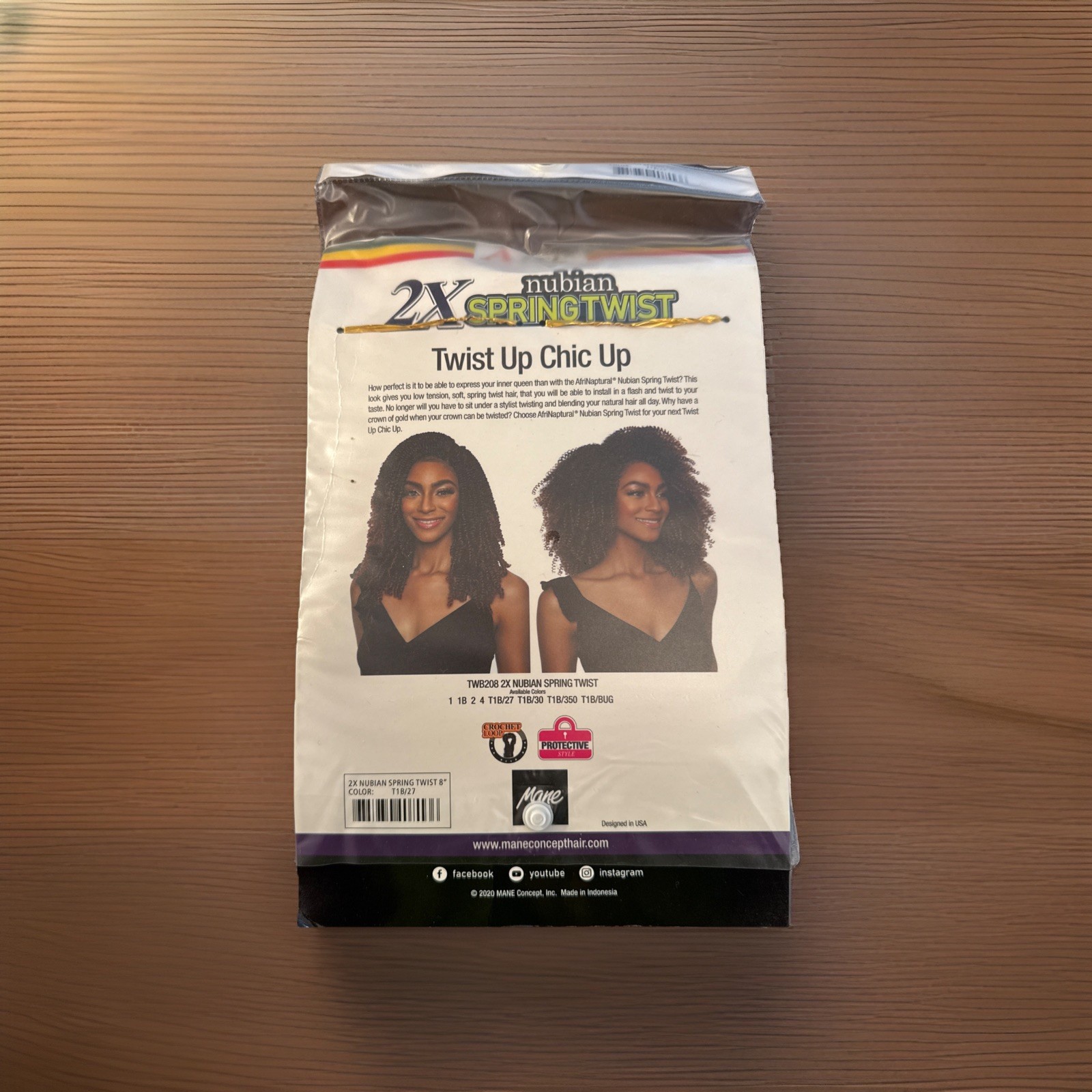 African Naptural Nubian Spring Twist Crochet Loop T1B27 Hair. 5-packs. New