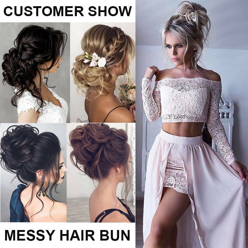 Large Thick Messy Bun Ponytail Scrunchie Hair Piece Extensions Real as Human USA