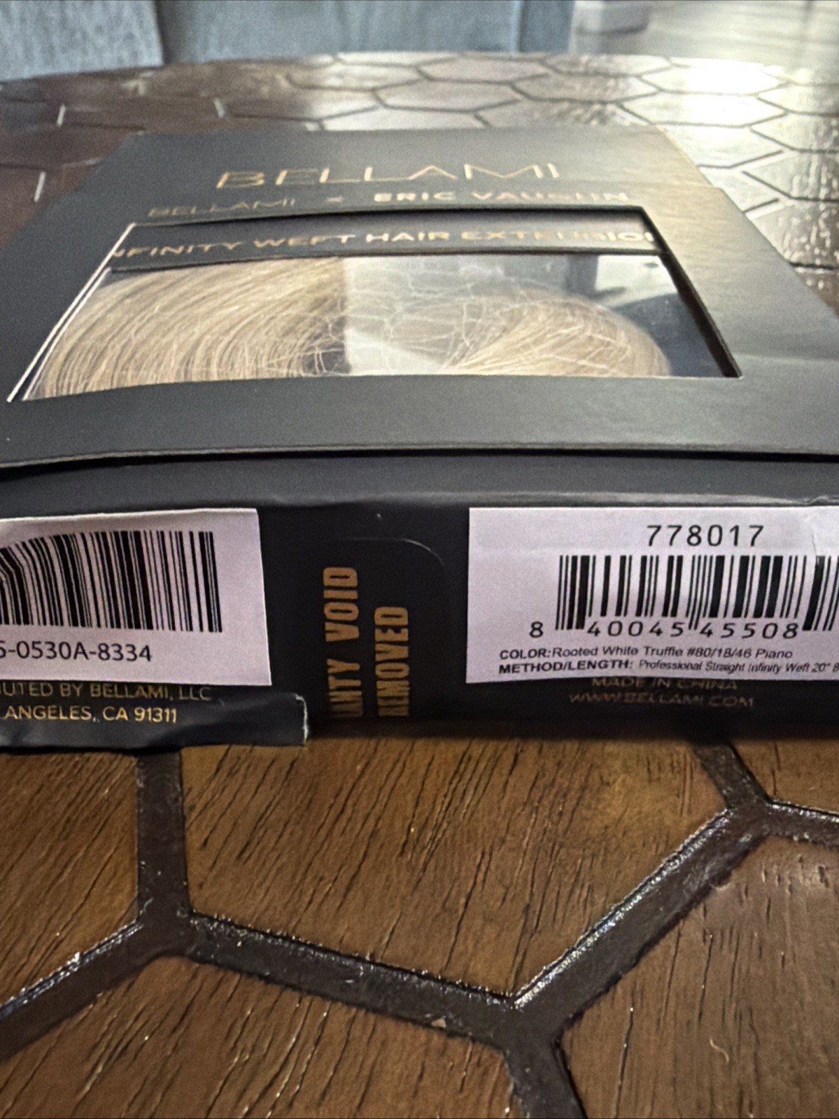 BELLAMI INFINITY WEFT HAIR EXTENSIONS 20in 80g Rooted White Truffle 100%authenti