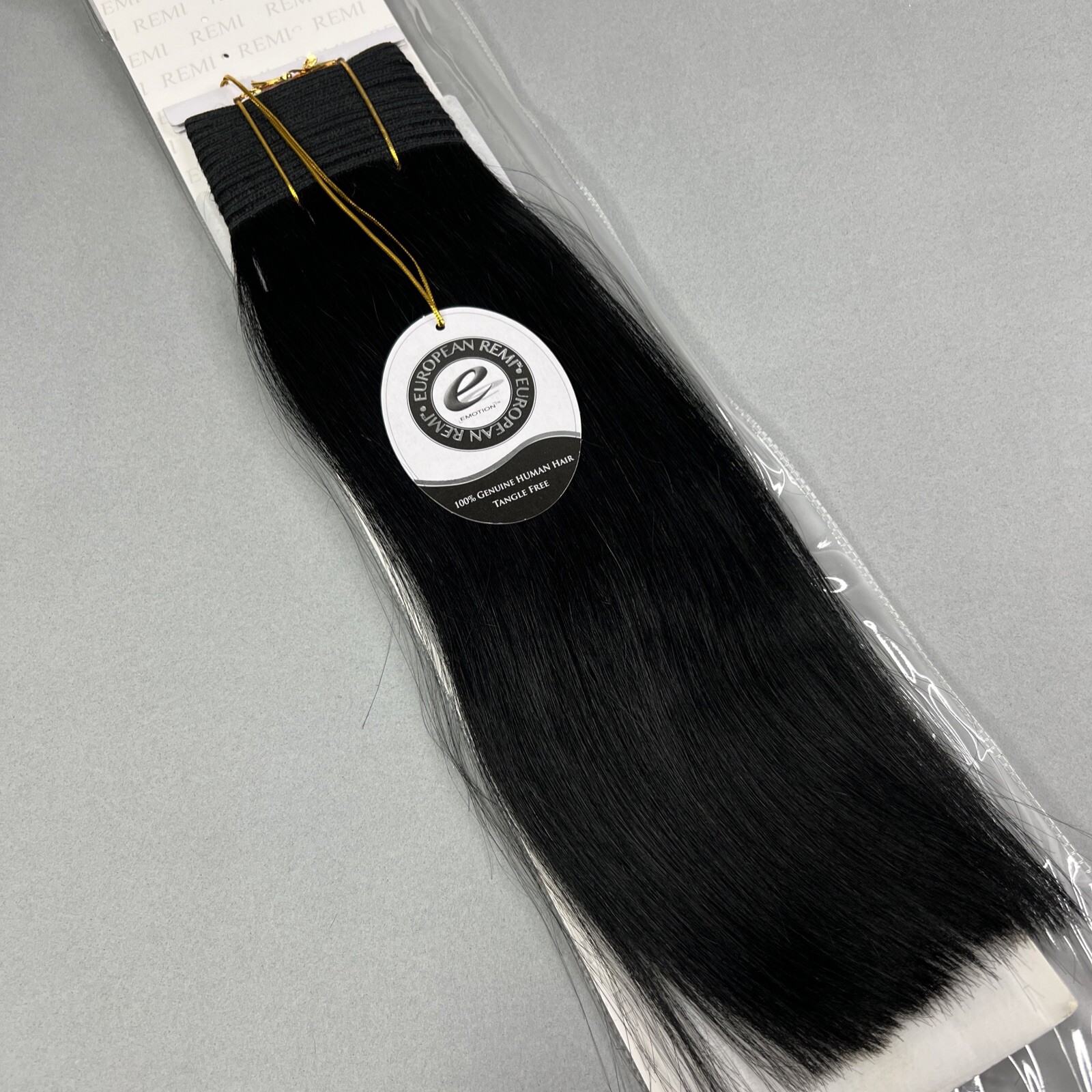 12” Straight #1 Jet Black European Remi 100% Human Hair Track Weft Extensions