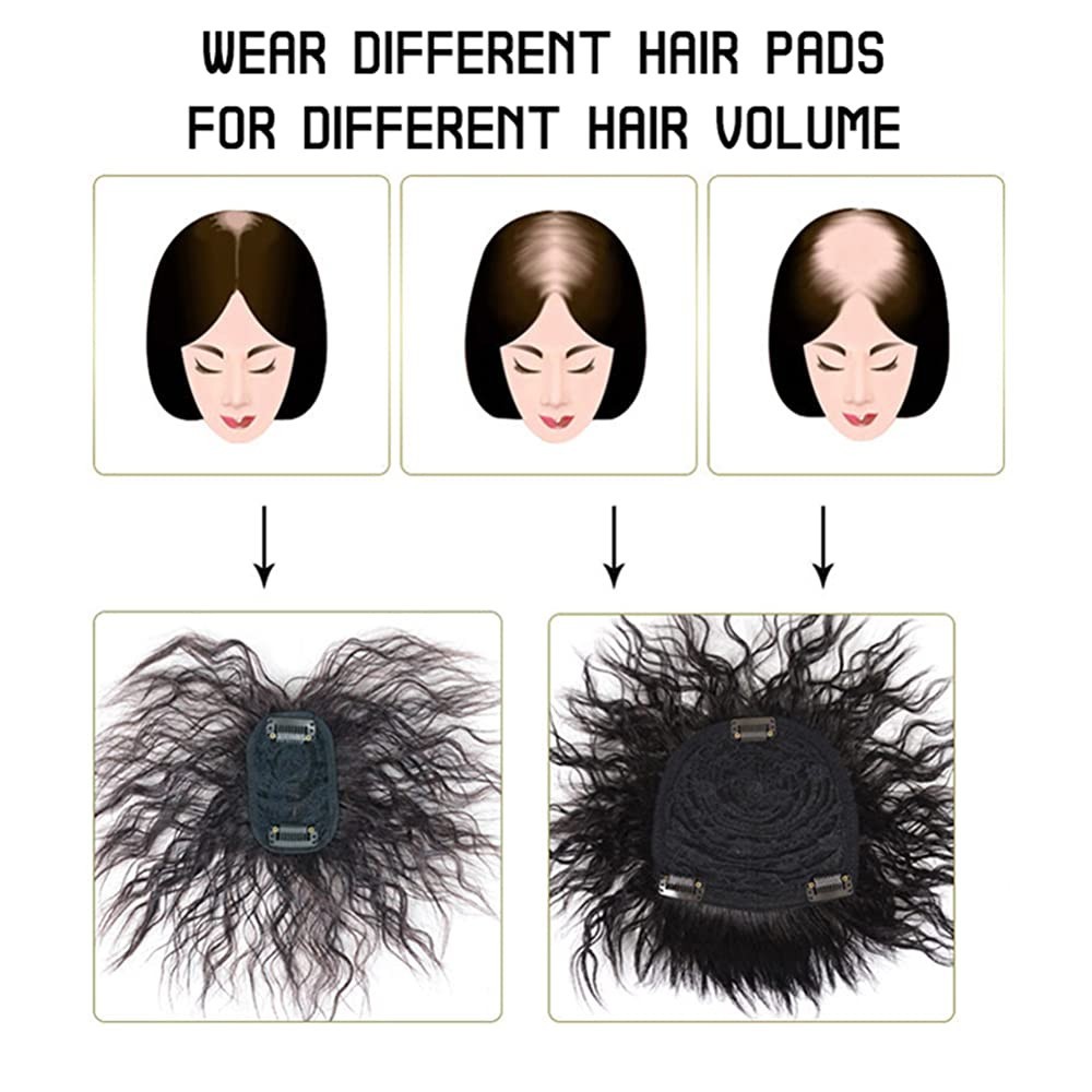 Seamless Clip in Kinky Curly Topper Replacement Replacement Wiglet Hairpiece