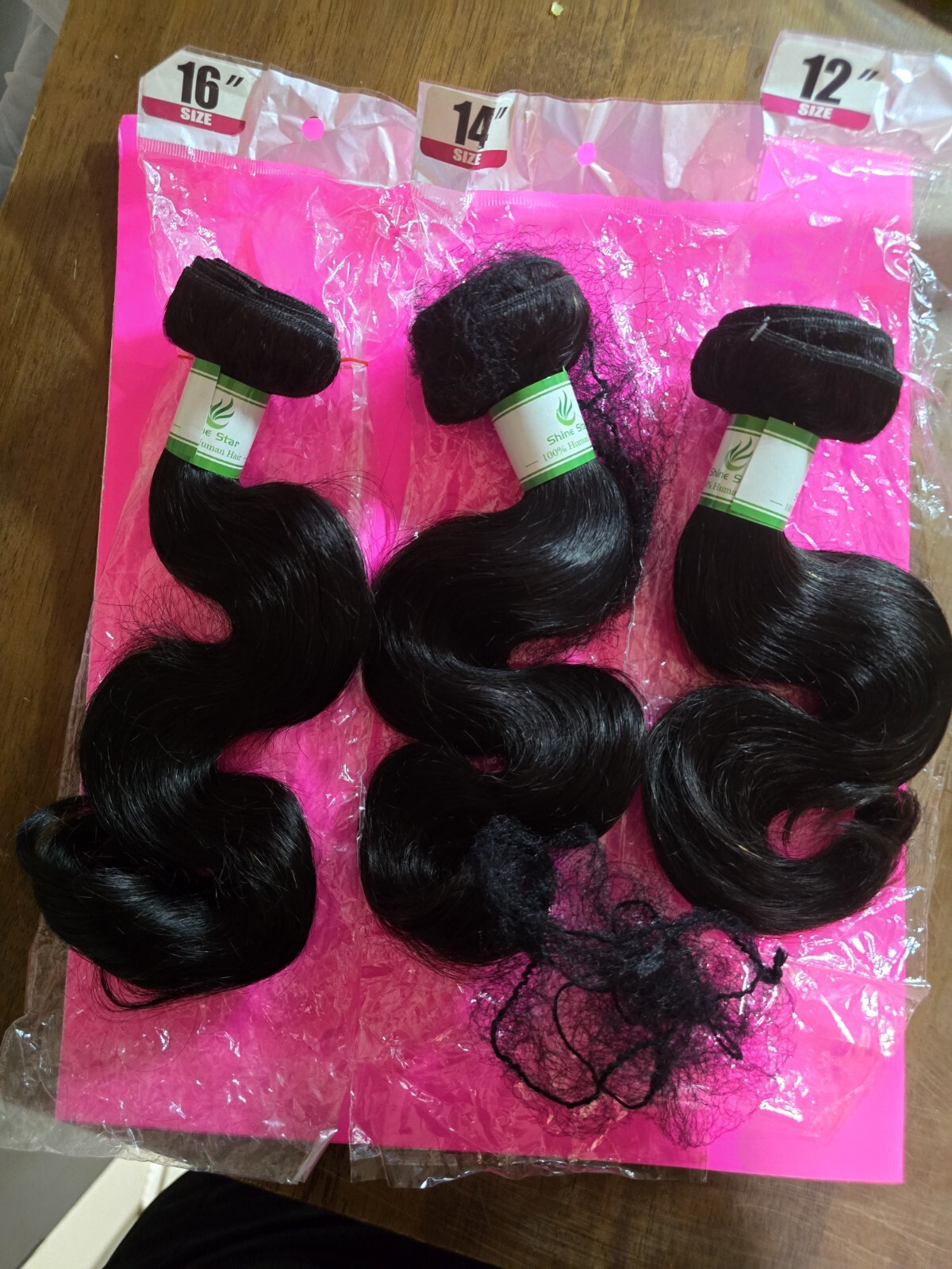 Brazilian Hair Body Wave/Straight/Curly Human Weave Extensions 300g/3Bundle 1B.#