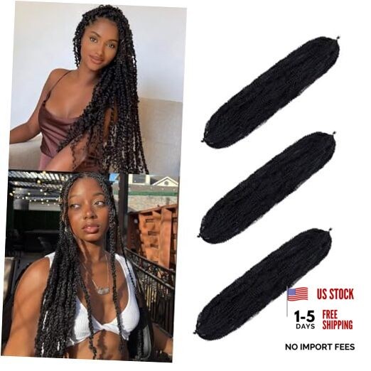 Springy Afro Twist Hair 30 Inch Pre Separated Spring 30 Inch(Pack of 3) Black