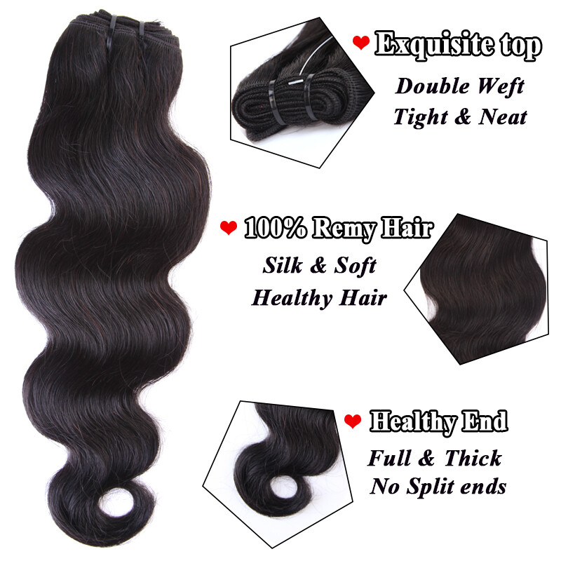 Malaysian Indian Virgin Human Hair Extensions Weave Weft Straight 400g 4 Bundles