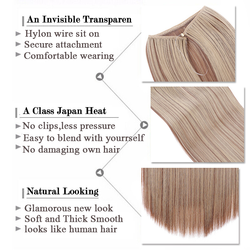 One Piece Weft Secret Wire in Hair Extensions Hidden Wire Hairpieces As Human US