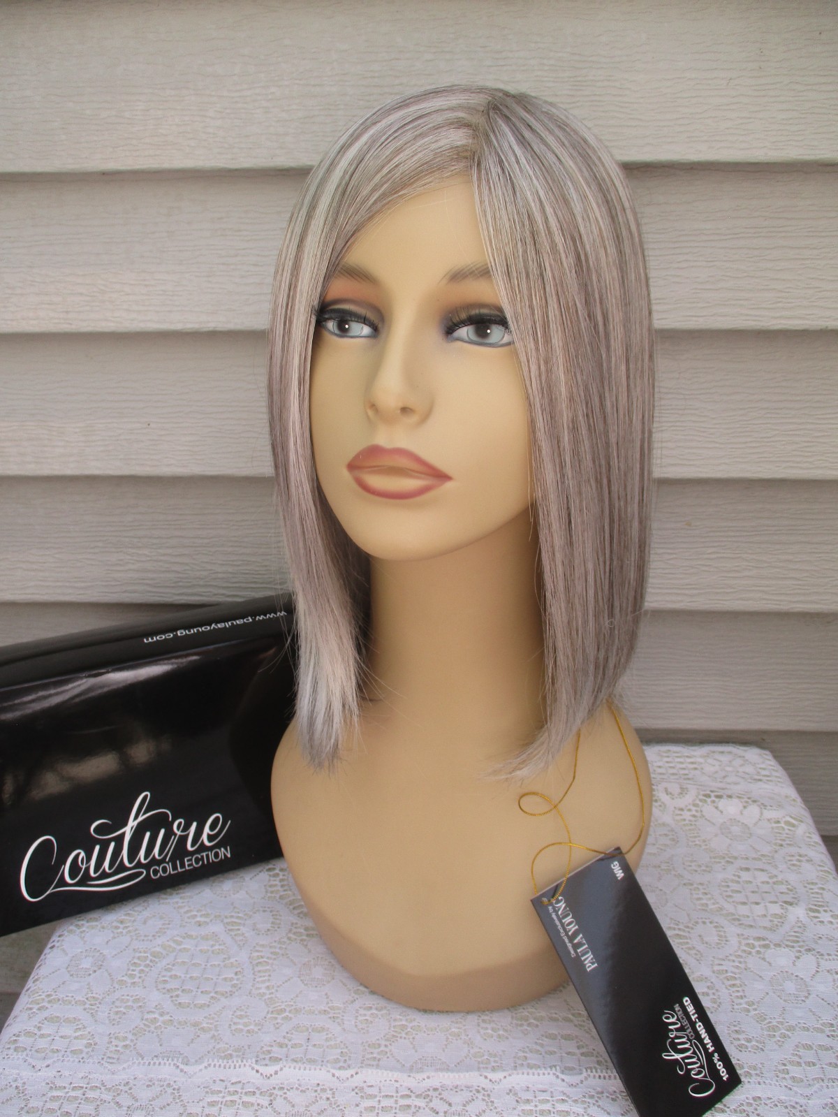 Paula Young Wig SHEER ELITE 100% Hand Tied #SF51/60 SILVERY MOON Gray NWT DEFECT
