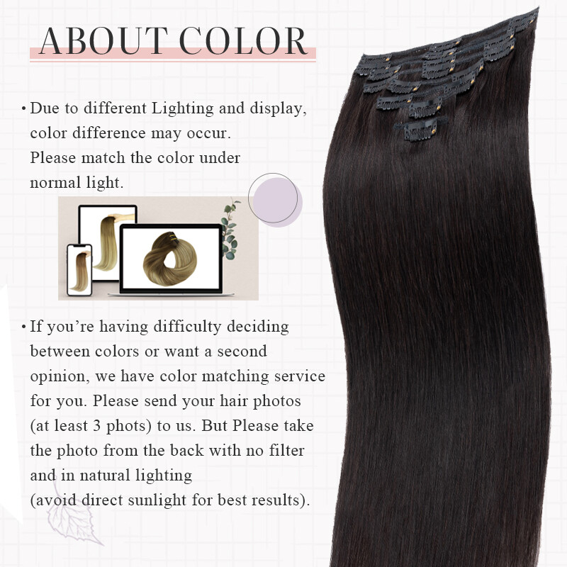 8A Clip In Extensions, 100% Real Remy Human Hair 8PCS Hairpiece Full Head 8Inch