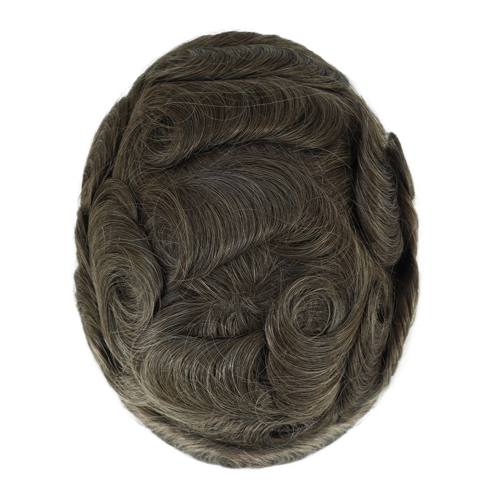 Human Hair 0.08mm Thin Skin Replacement System for Men Toupee Wigs Hairpieces