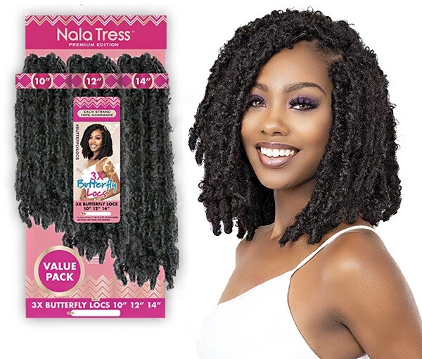 Janet Collection Synthetic Crochet Braid Hair 3X BUTTERFLY LOCS 10″12″14″