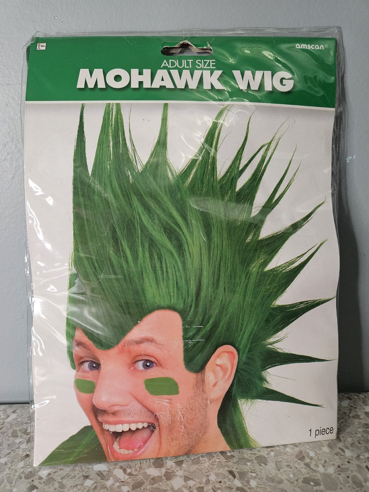 AMSCAN Mohawk Wig Green Costumes Hairpiece Head Halloween NEW OLD STOCK