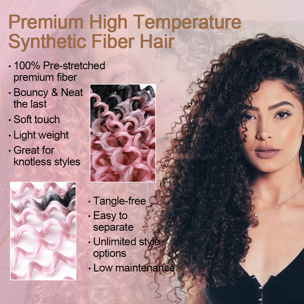 100% Real Natural Water Wave Crochet Braids Deep Curly as Human Hair Extensions