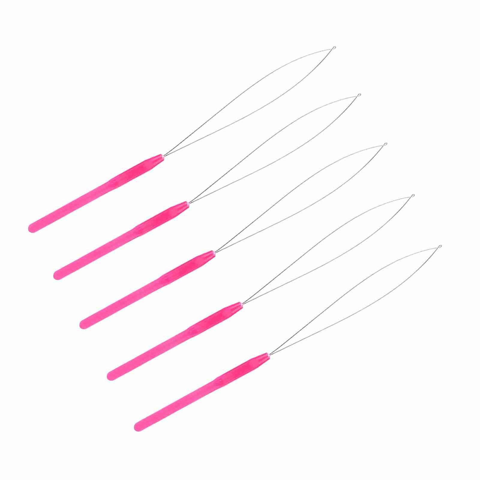 Plastic Handle Pulling Loop Needle Lightweight Hair Extension Tool For Easy