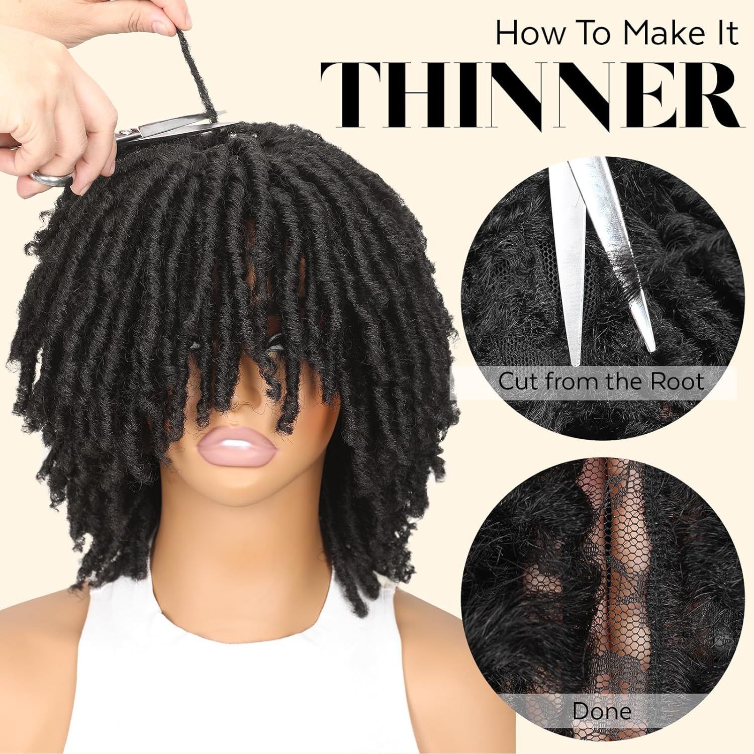 Twist Braid Dreadlock Synthetic Full Wig For Women Multiple Colors Available