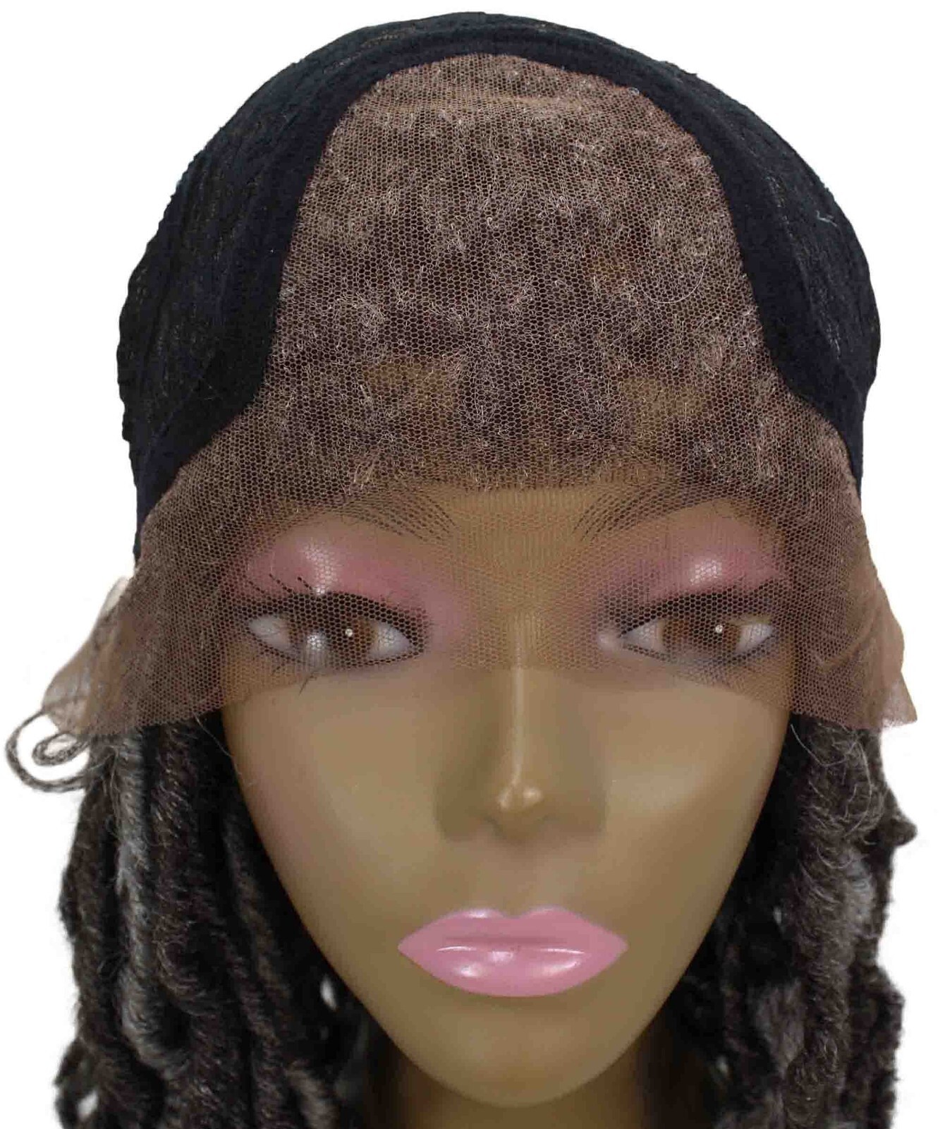 LUXLUXE Dara Curly Dara 22 in Long Dara 4X4 Hand Tied Lace Braid Braided Wig