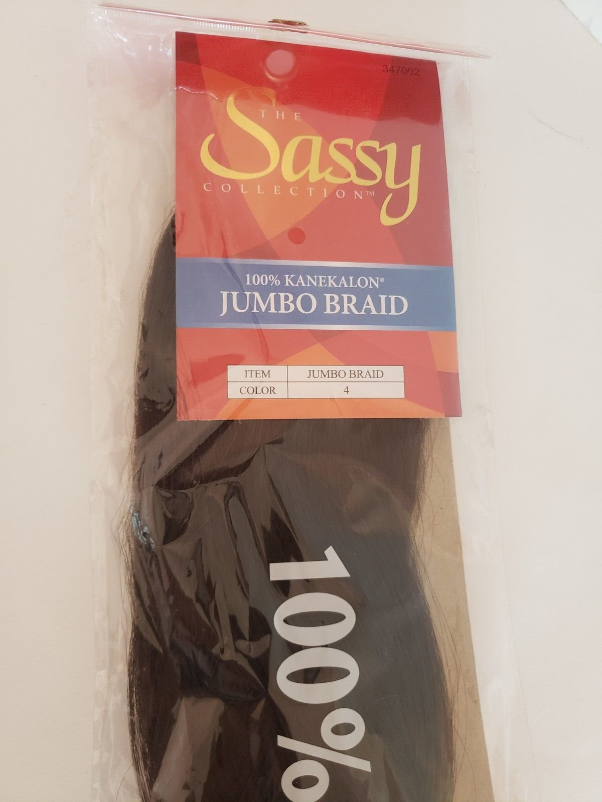 2 Hair Extension The Sassy Collection 100% Kanekalon Jumbo Braid Color # 4 Brown