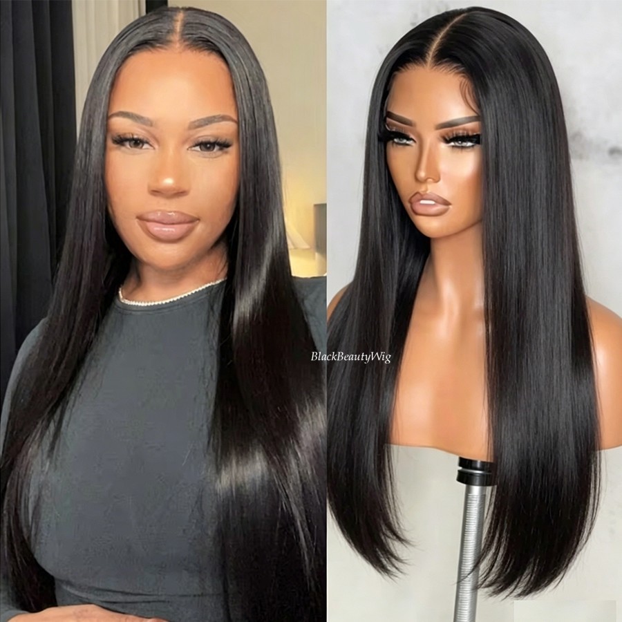 5×5 Silk Top Full Lace Human Hair Wig Silky Straight Peruvian Hair Silk Base Wig