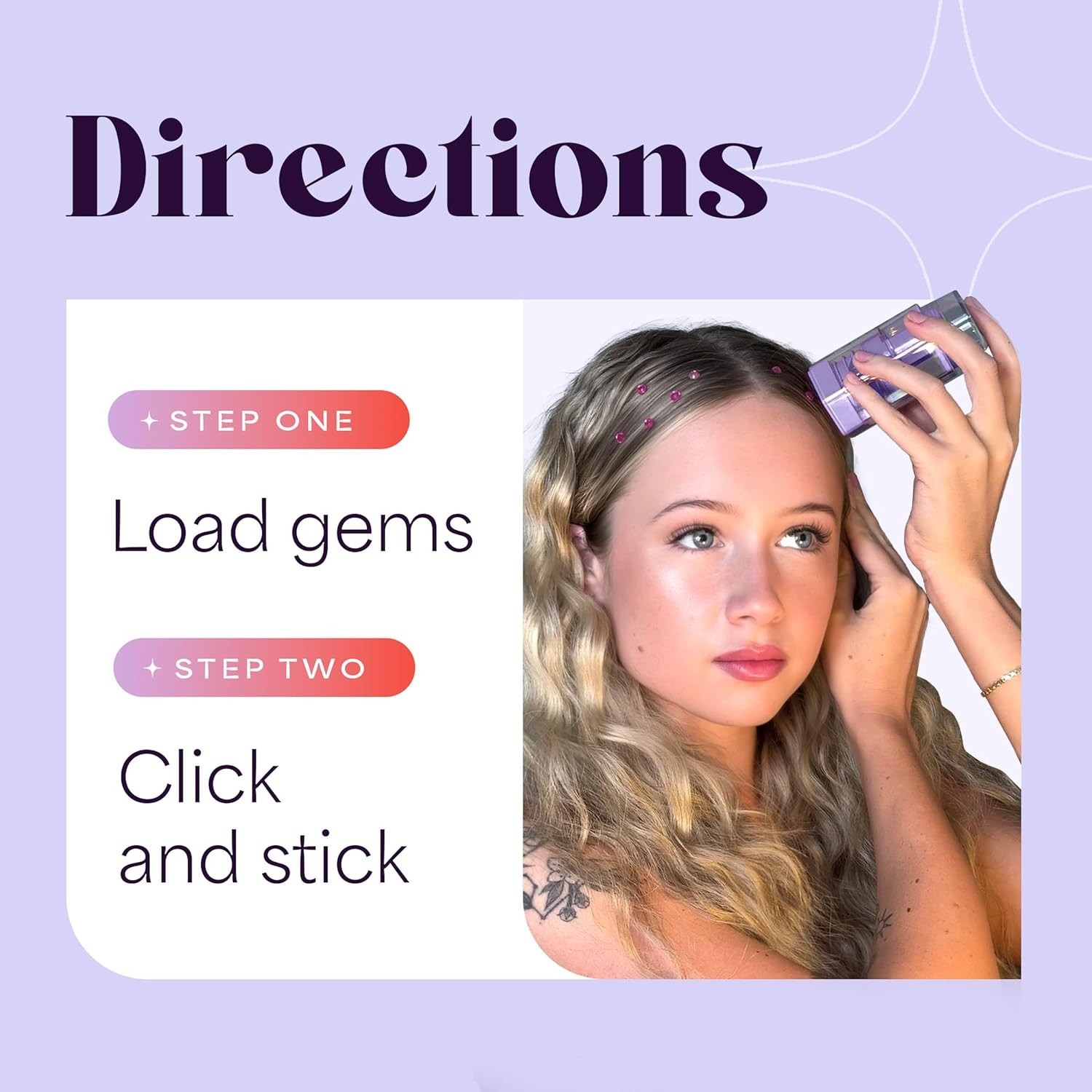 Fun & Mess-Free Hair Gems for Girls: 240 Adhesive Stones with Gem Applicator