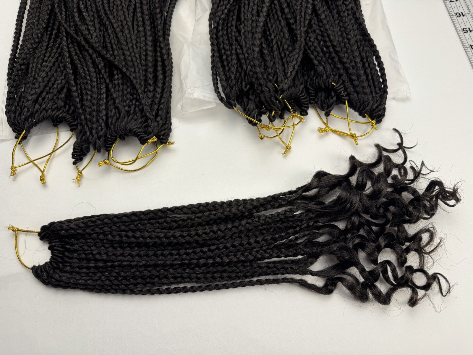 French Curl Crochet Box Braids Natural Black 14″ Hair extensions Pre-looped ends