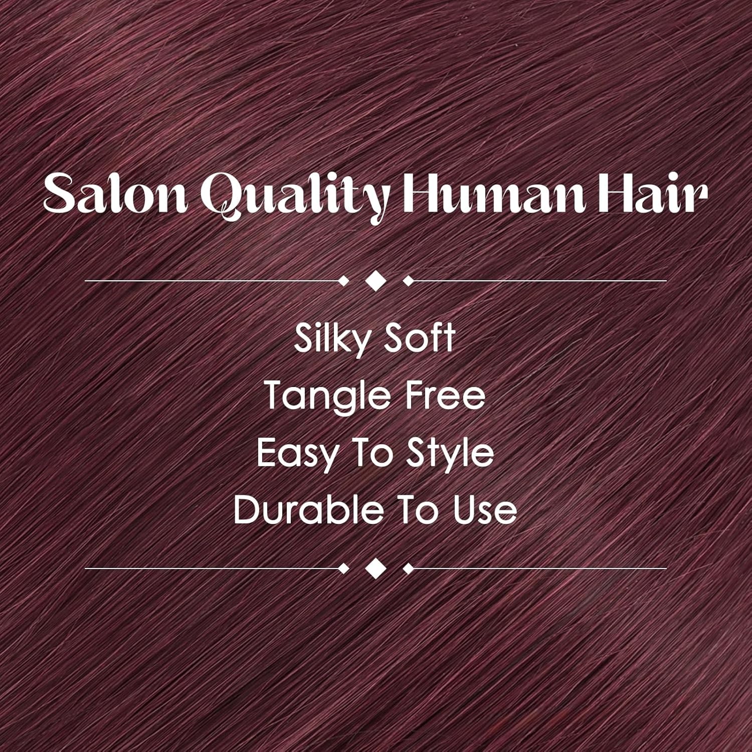 Hairro 6PCS Clip In Human Hair Extensions Short Burgundy Color Clip Ins Remy Rea
