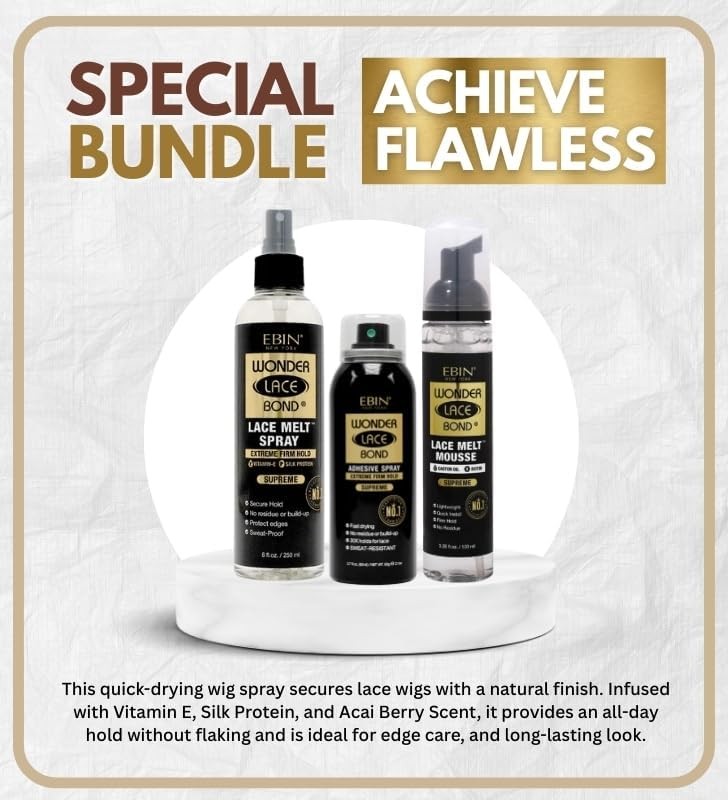 EBIN NEW YORK Wig Adhesive Spray & Lace Melt Mousse Gift Set 3pc