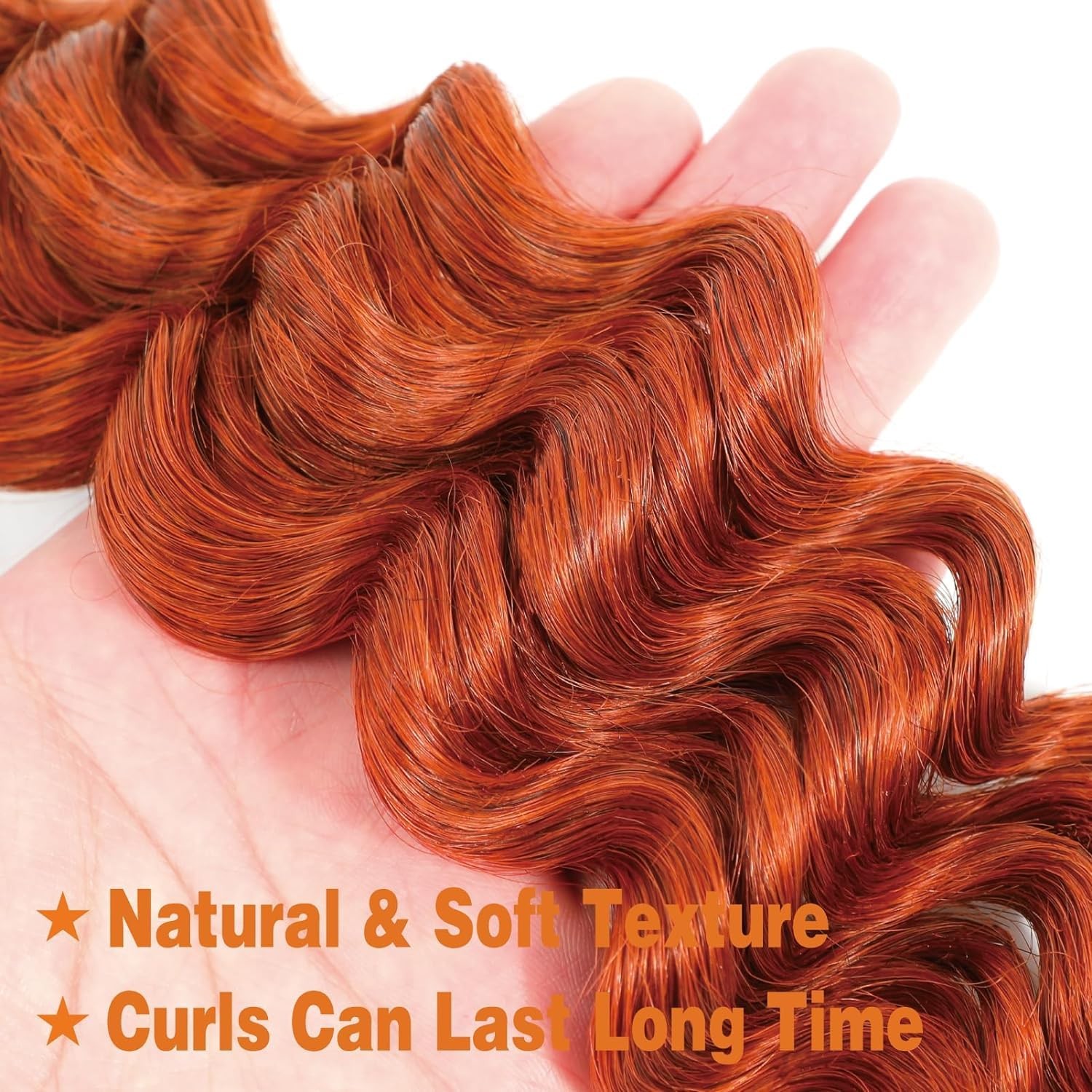 Xddnamei Ginger Orange 350 Deep Water Wave Bulk Human Braiding Hair 2 Bundles