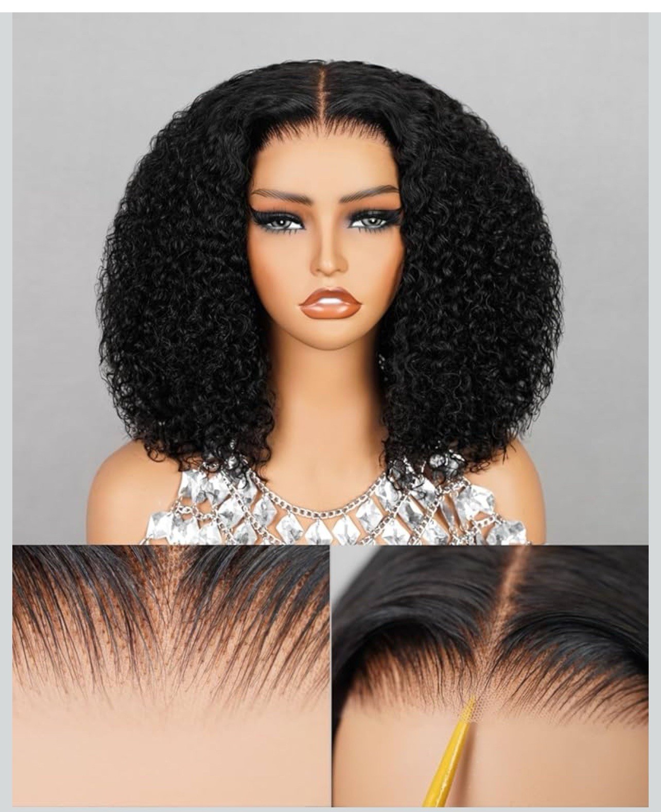 Megalook 6×5 hair Glueless Deep Wave Lace Front Wigs Human Hair Pre Plucked 12”