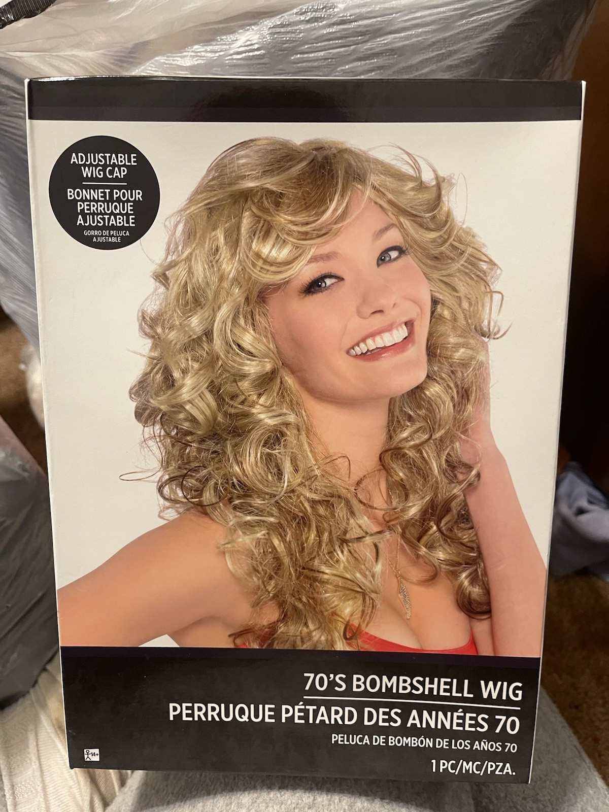 Costume 70’s Bombshell Wig Standard Blonde Curly Women Wig Party Amscan NEW