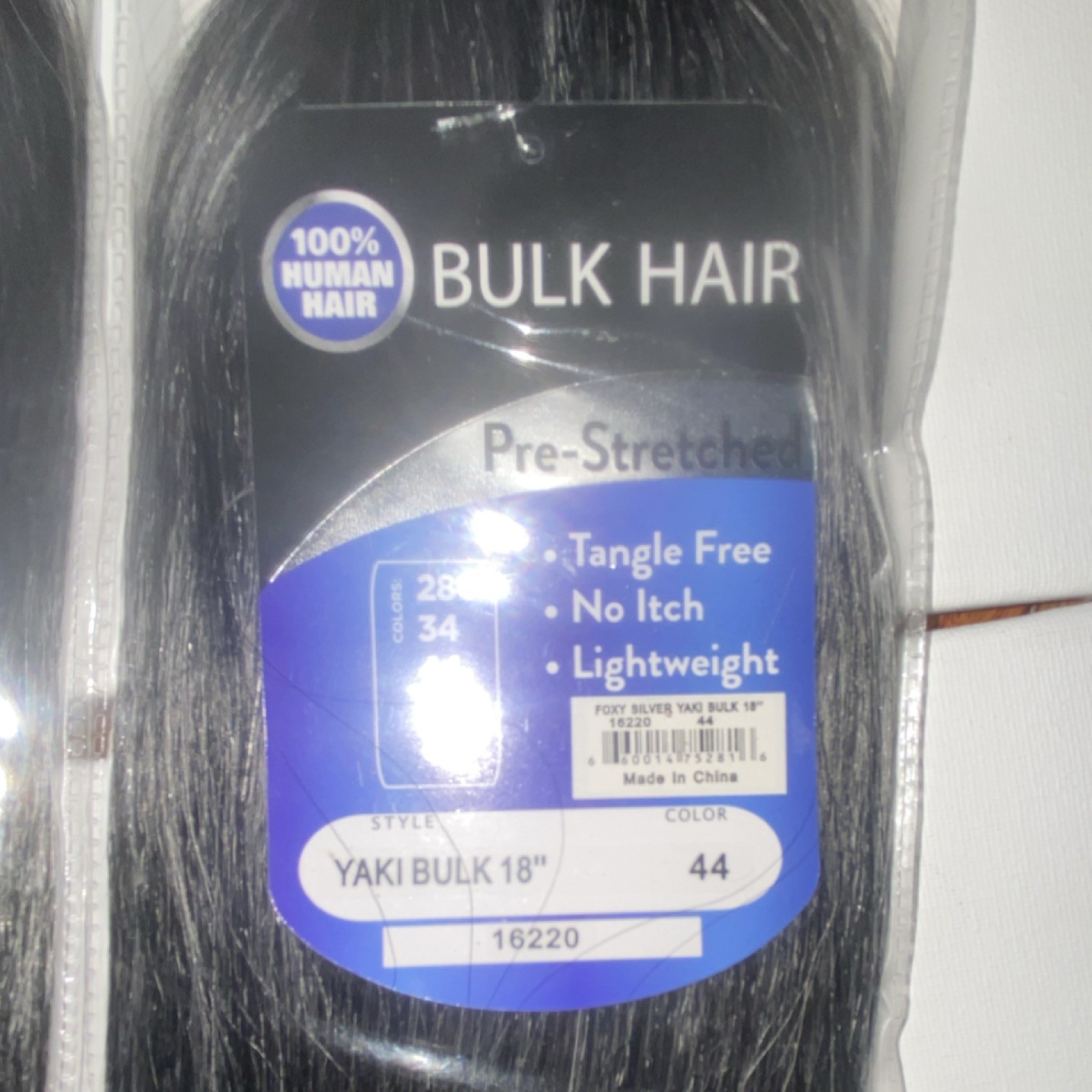 Foxy Silver Yaki Bulk Human Hair Extension 14″ (2) Color 44 Tangle Free