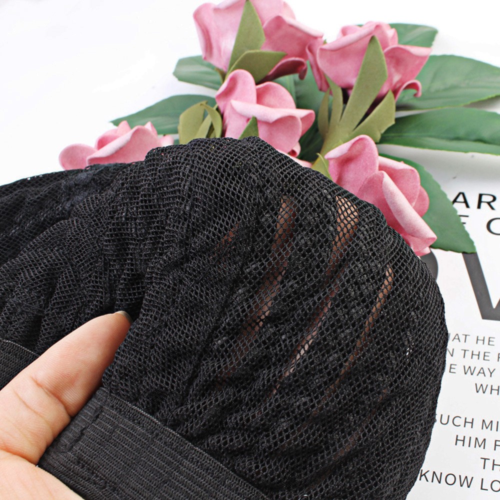2Pcs Durable Black Wig Caps for Women with Side Combs Soft Comfortable Wear
