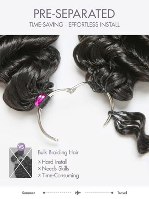 LUVME Deep Wave Crochet Hair for Black Women, 18 Inch 130g About 100 Strands,