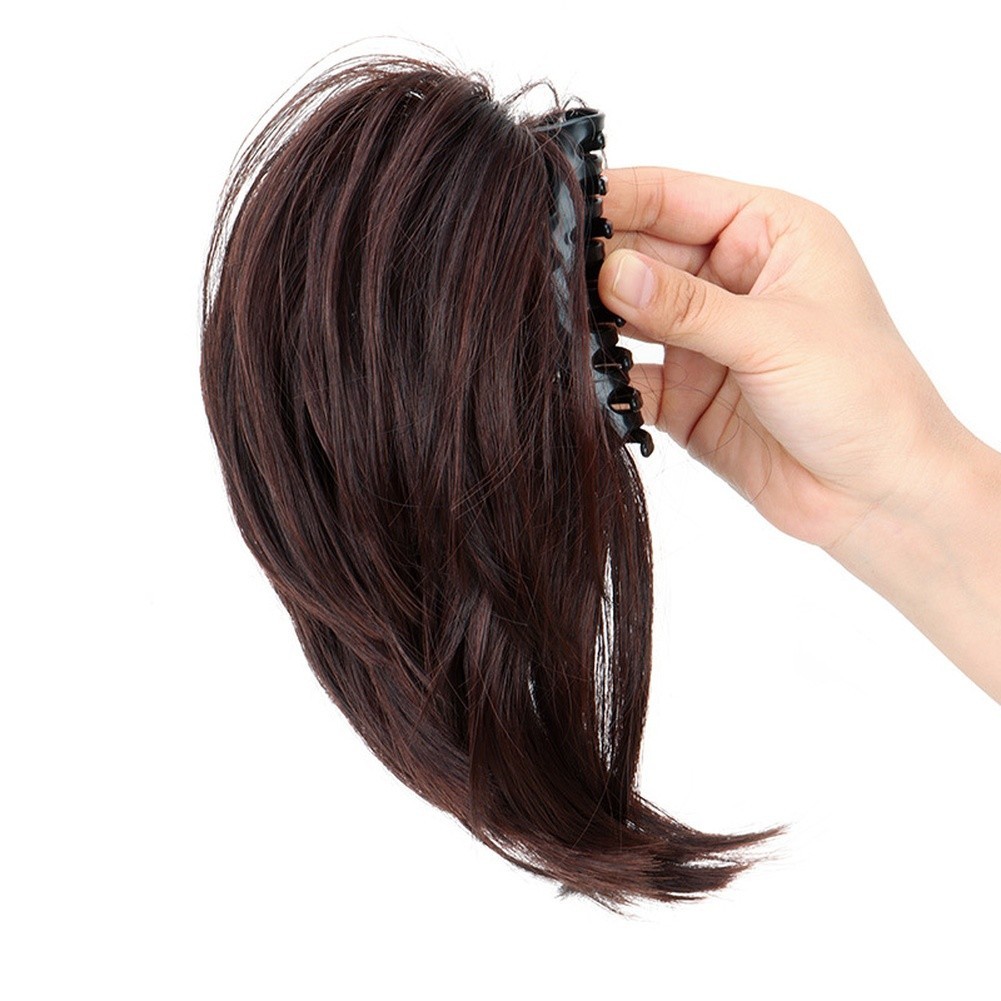 Synthetic Hair Clip On Ponytail Extension 20cm 8 Inch High Temperature Wire