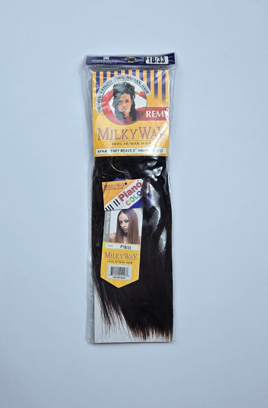 Milky Way 100% Human Hair Yaky Weave 8″ #P1B/33