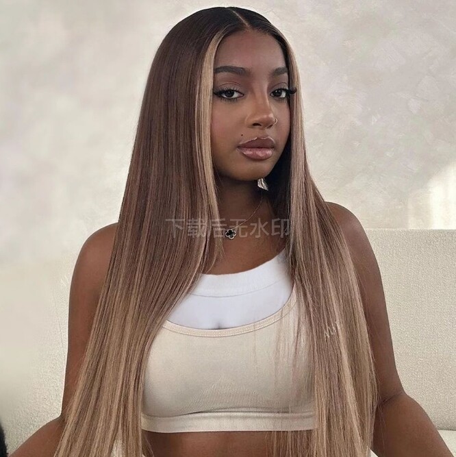 Ombre Blonde Color Straight 13×4 Lace Frontal Preplucked 100% Human Hair Wig