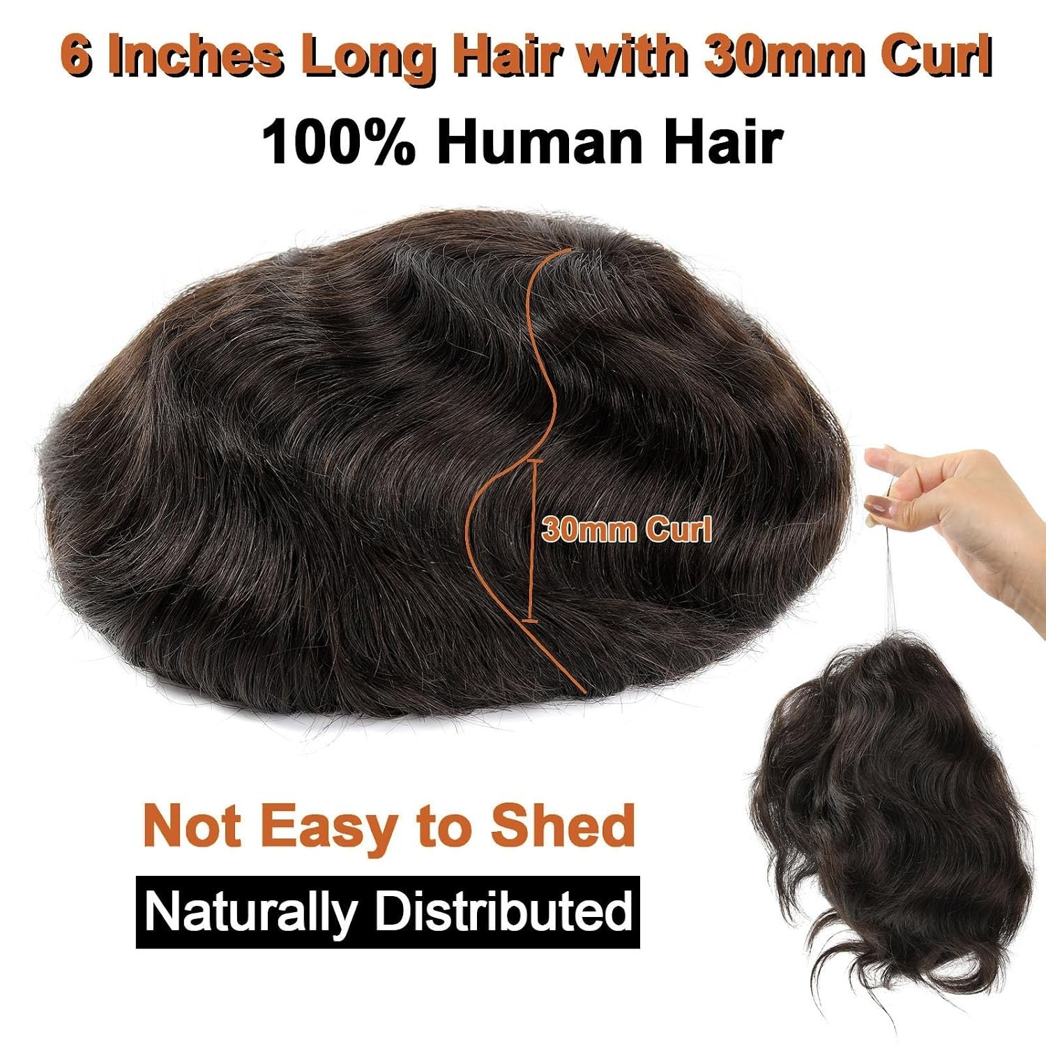 0.03mm Ultra Thin Skin Toupee V-looped & No Knots 100% Human Hair 8×10 Inch Base