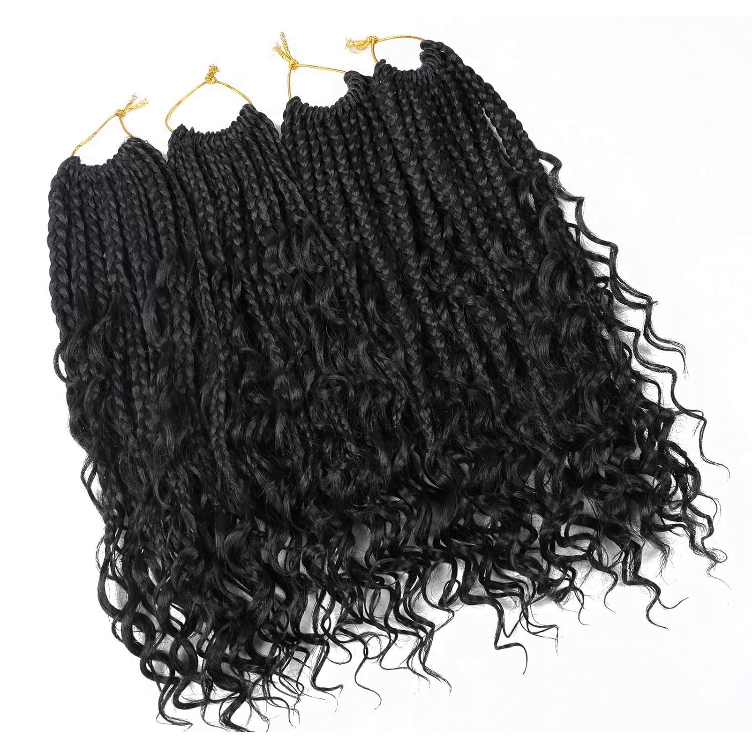 14 Inch Goddess Box Braids Crochet Hair – 8 Packs of Curly Beauty Extensions
