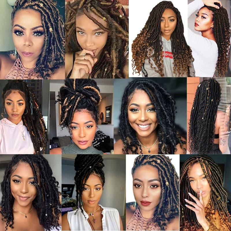 10 Colors Available Thick Goddess Faux Locs Crochet Braids Hair Extensions Woman