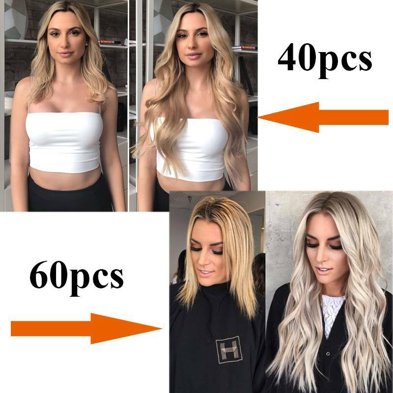 CLEARANCE 100% Remy Tape In Real Human Hair Extensions Thick Skin Weft Full Head
