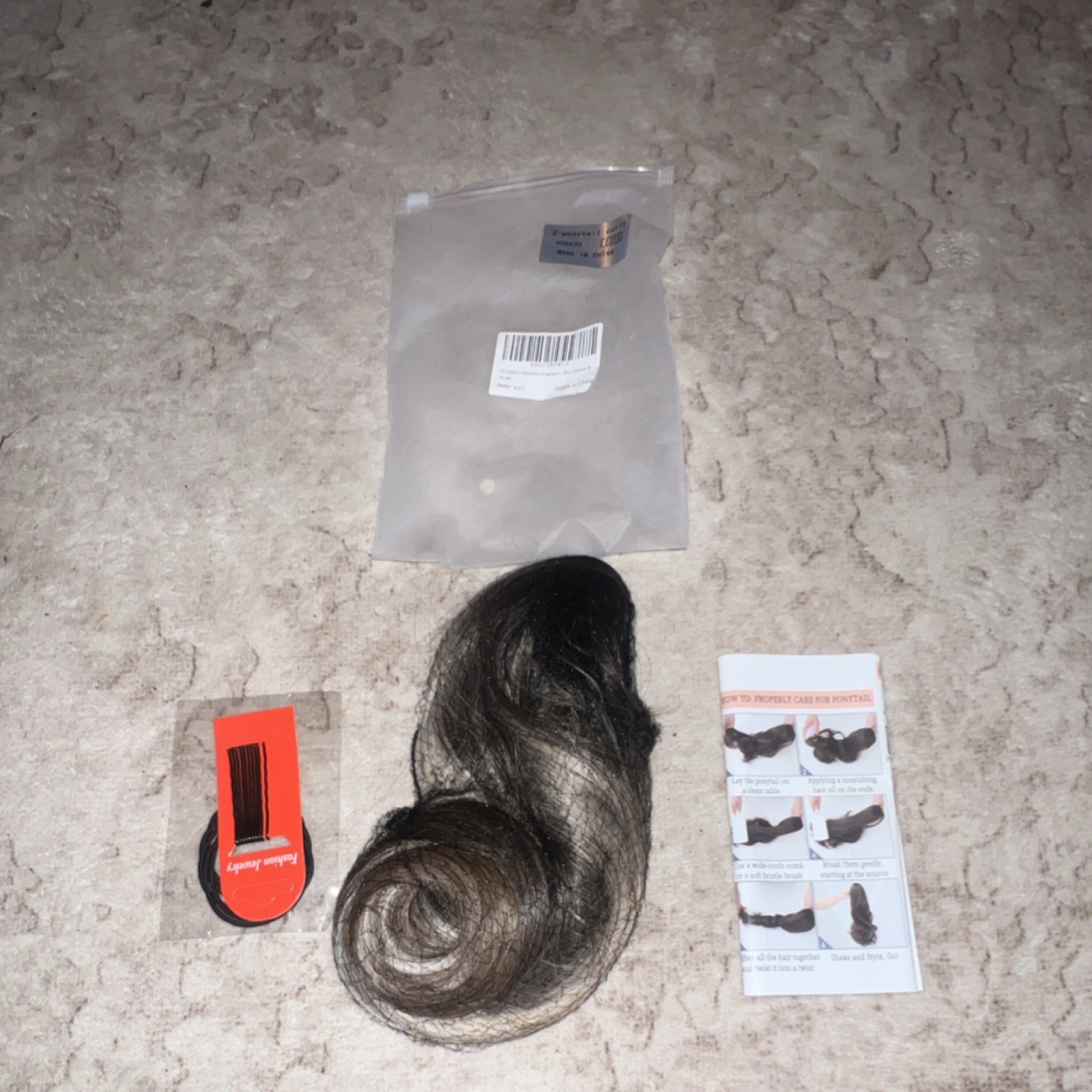 FELENDY Curly Ponytail Extension Mix Ombre Black Drawstring Synthetic