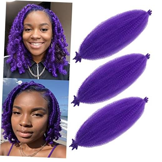 Braiding Hair Marley Twist Hair 16 Inch 3 Packs 16 Inch(Pack of 3) Purple