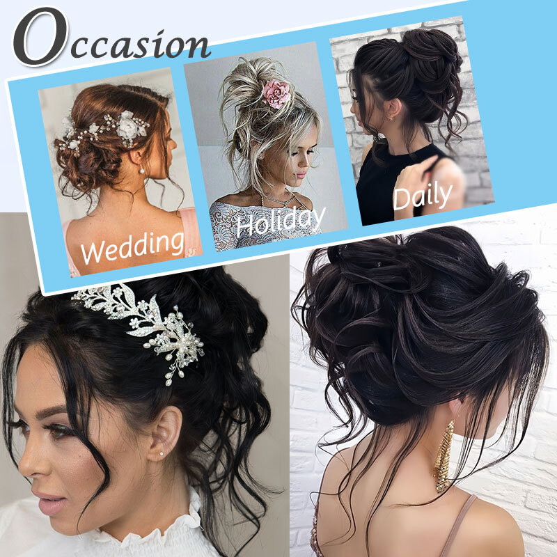 Jaw Claw Clip Large Messy Bun Scrunchie Hair Piece False Updo Hair Extensions US