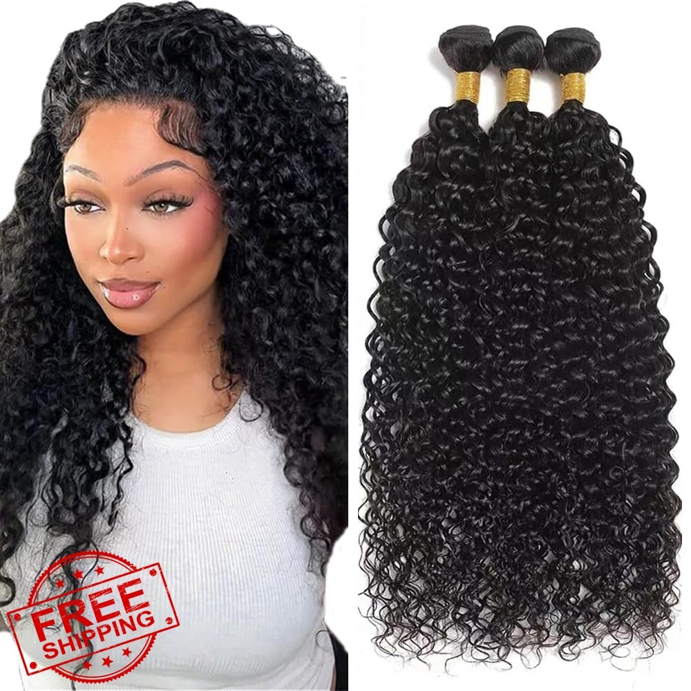 CnumGunm 14 16 18 Inch #1b Kinky Curly Bundles
