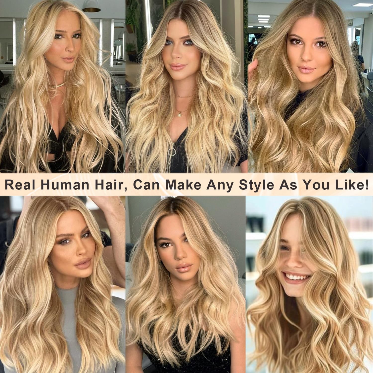 Benafee Blonde Highlight Wig Human Hair Wear And Go Glueless 13X4 Hd Lace