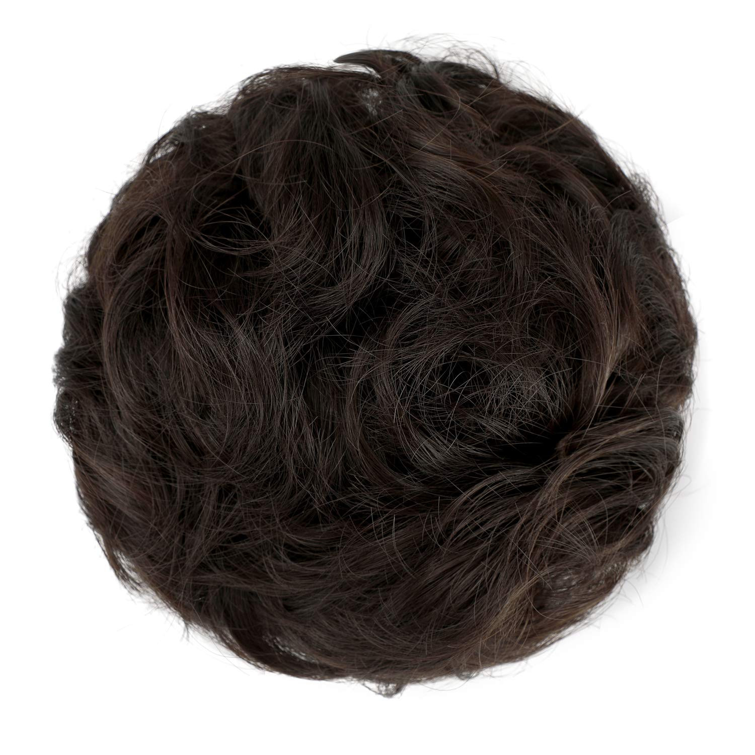 2 PCS Messy Bun Hair Piece Wavy Curly Scrunchies Synthetic Chignon Ponytail Hair