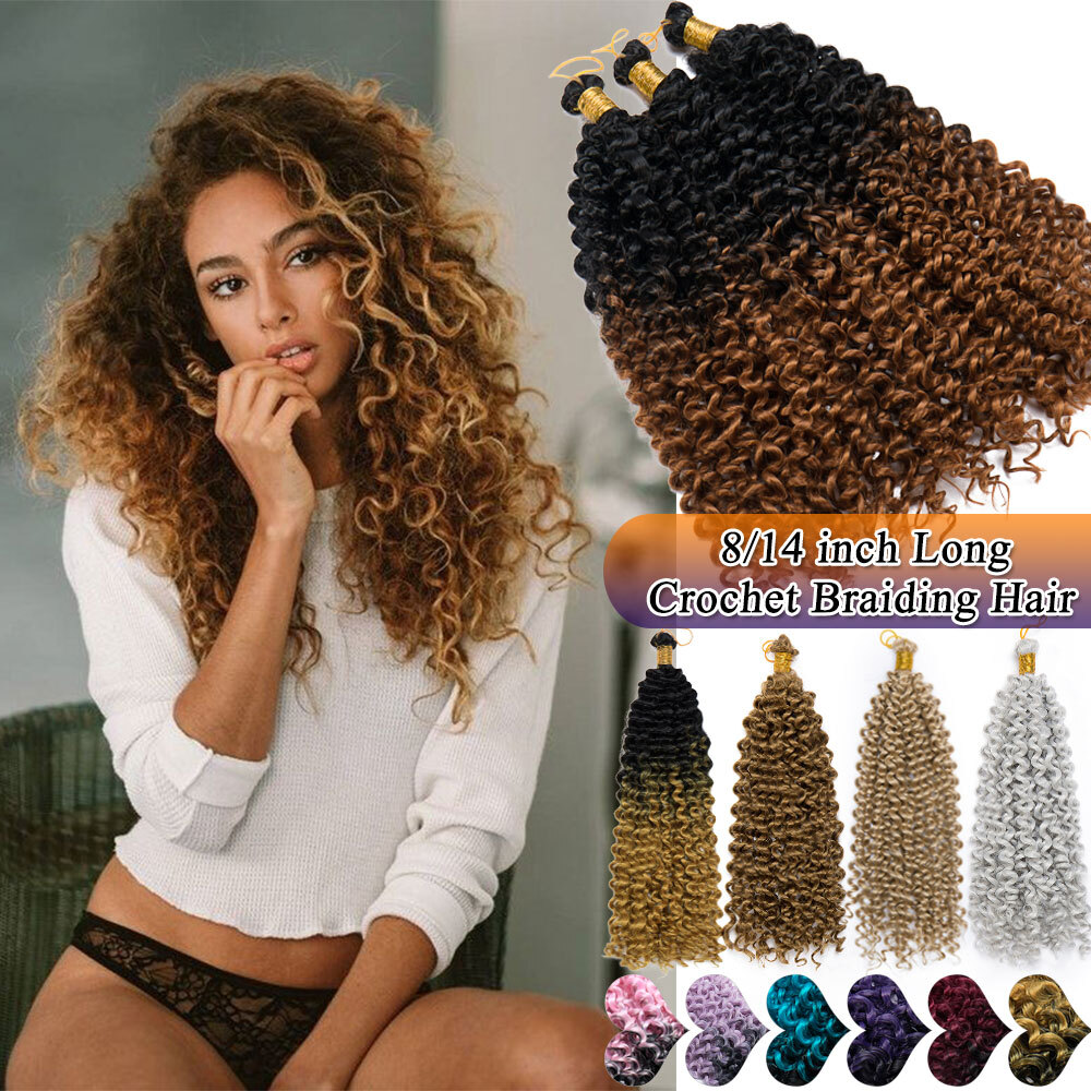 Water Wave Braids Curly Crochet Braiding Hair Extensions Boho Weave Braid Ombre