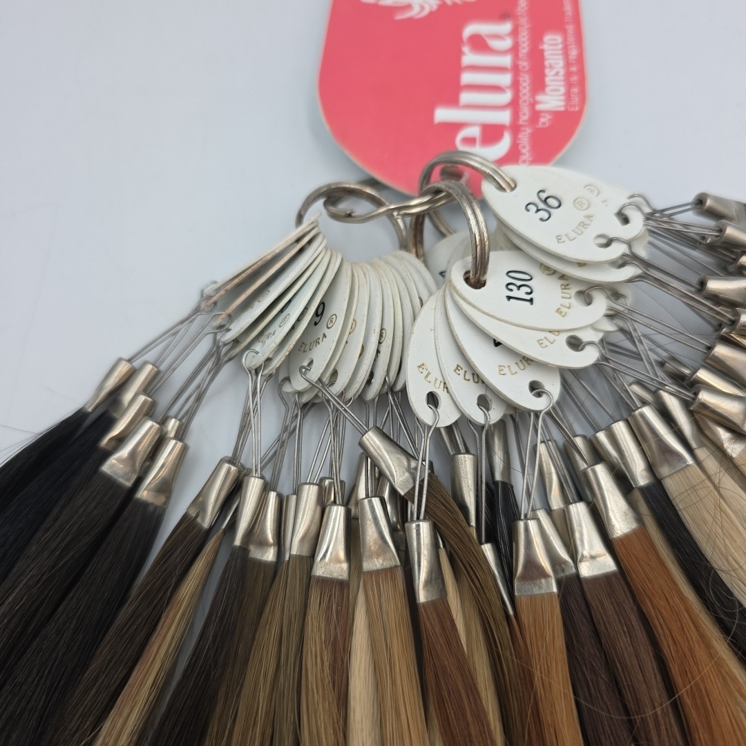 Vintage Hair Color Sample Swatch Chart Ring Wig Elura By Mosanto Acrylic Fiber