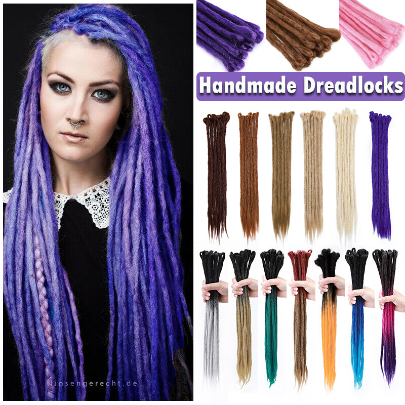 20″/24″ Handmade Long Ombre Dreadlocks Single Ended Dreads Locks Hair Extensions